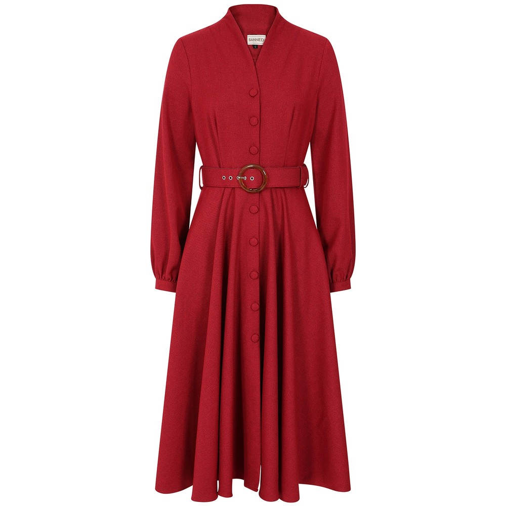 Banned - Tiziana Lange jurk - Bordeaux rood